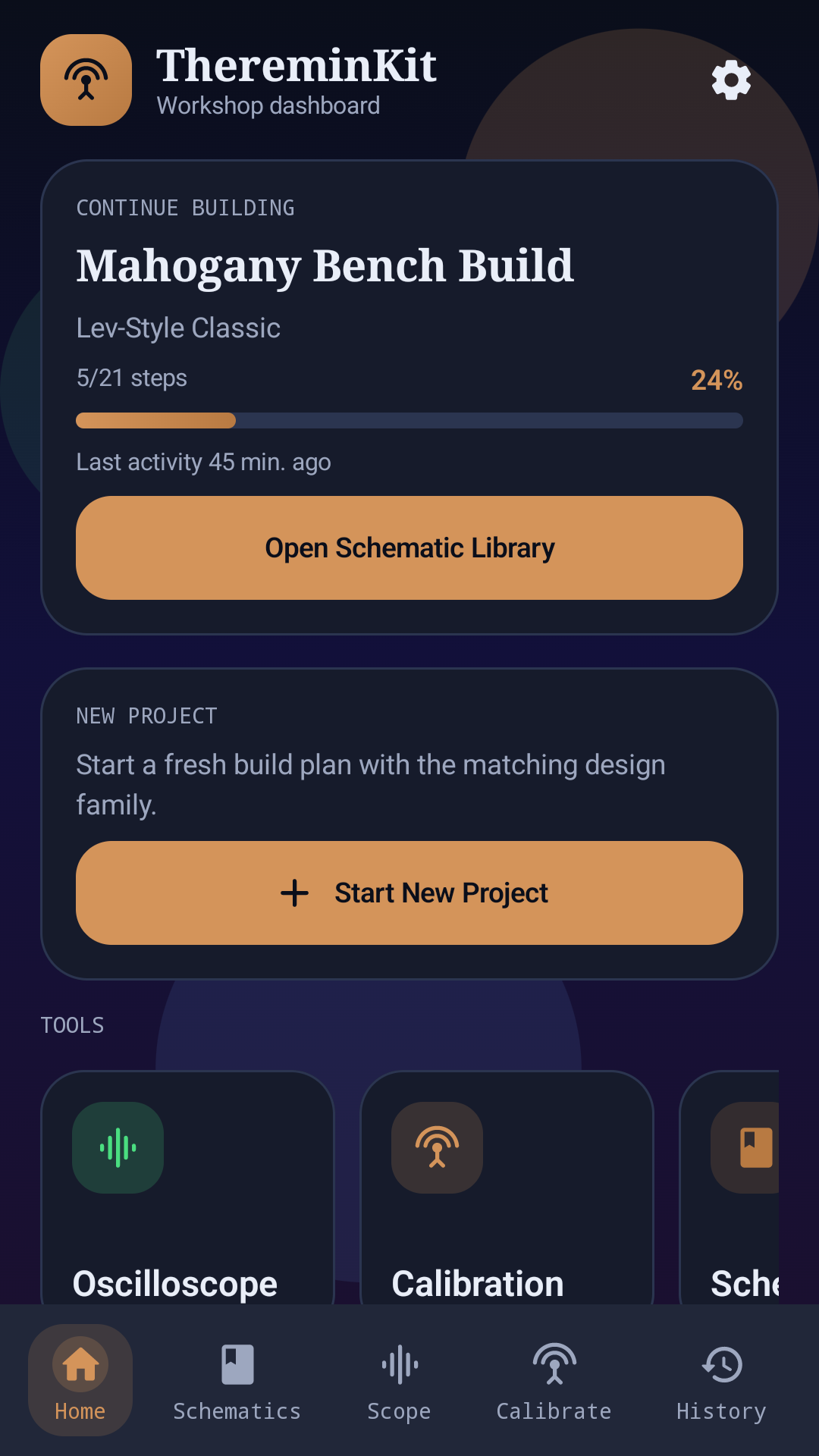 History screen